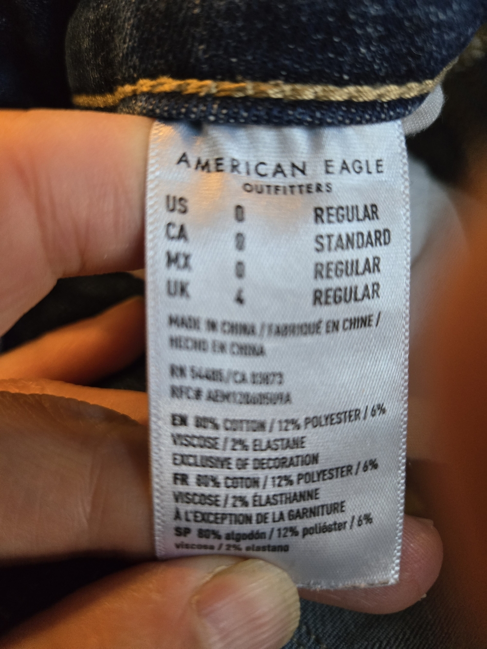 American Eagle Outfitters Women's Distressed Skinny Jeans - Dark Blue - Picture 5 of 5